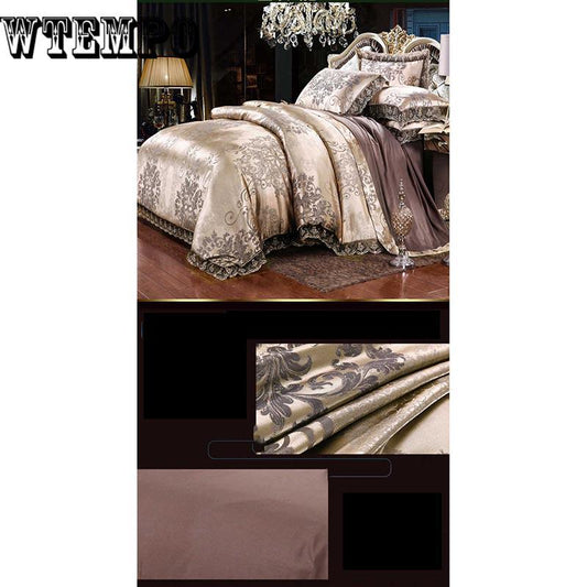 Bed Set Luxury Jacquard Bedding Set Duvet Cover and 2pcs Pillowcase Soft Duvet Cover Set