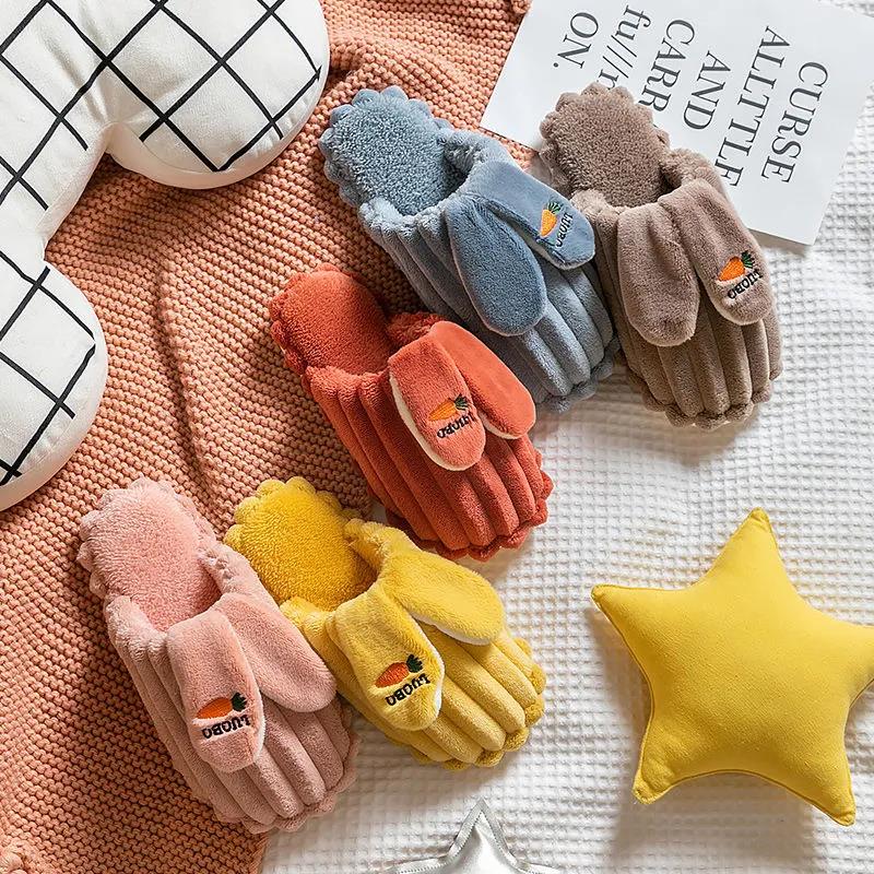 Autumn and Winter Pure Cotton Slippers Indoor Non-slip Soft-soled Shoes Warm Simple Plush Cotton Shoes