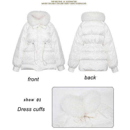 Down Jacket Down Coat Winter Women Coat Cotton Ultralight Ladies Down Jacket Warm Hooded Parka Women's Single-breasted Snow Jacket with Belt