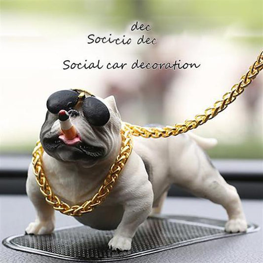 Car Decoration Creative Sunglasses Dog Car Central Control Personality Decorative Toy Car Supplies Small Decoration