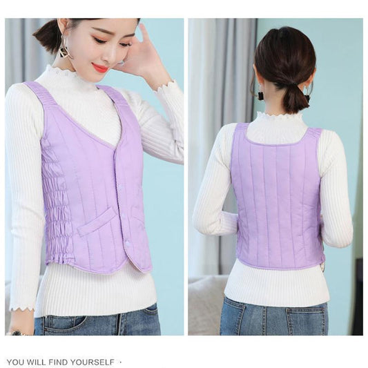 Fall/winter Down Cotton Vest Women's Close-fitting Inner-wearing Warmth and Slim-fitting Short Light and Thin Bottoming Waistcoat Vest
