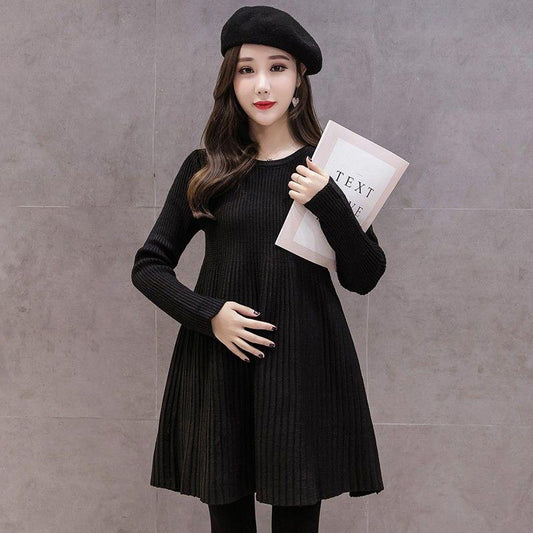 Autumn and Winter Pregnant Women Sweater Fashion Loose Dress Mid-length Sweater Trend