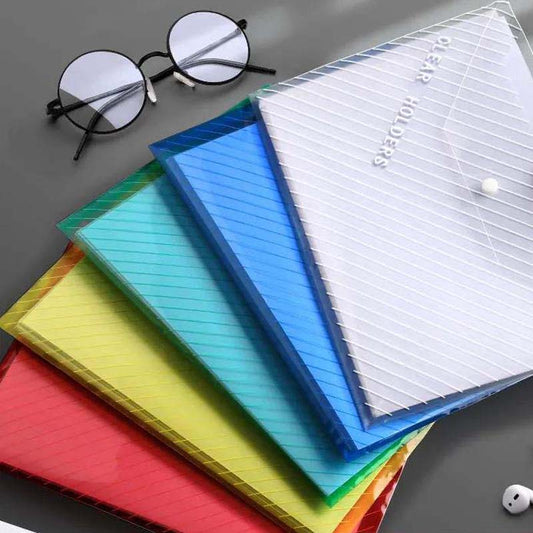 Snap-type Transparent A4 Thickened Large-capacity Student Storage Bag Plastic Bag