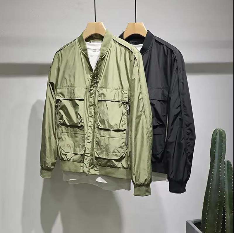 2021 Spring and Autumn Thin Flying Jacket Men's Baseball Collar Trend Handsome Work Jacket