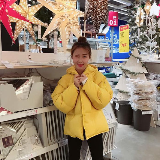 Hooded Thick Warm Women's Padded Jacket Winter Loose Versatile Short Student Padded Jacket Bread Jacket