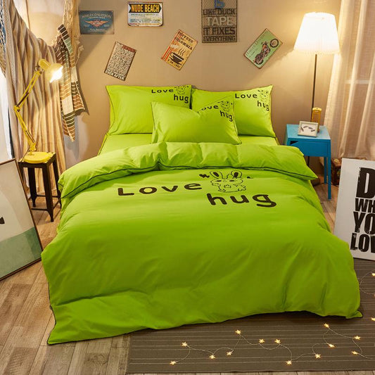 Home Texitle Bedding Sets 3/4PCS Set Fashion Simple Bedding Bedclothes Bed Sheet Set