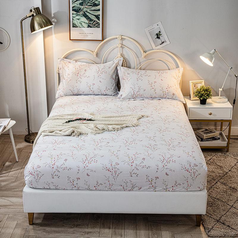 100% Cotton One-piece Bed Sheet Mattress Protector Cotton Thick Printed Bedspread