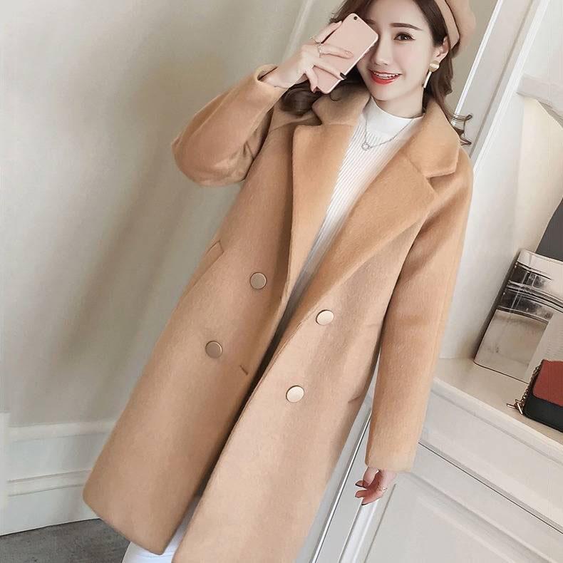 Wool Coat for Women Winter Warm Cotton-padded Coat Long Overcoat Casual Wool Jacket Female Outwear