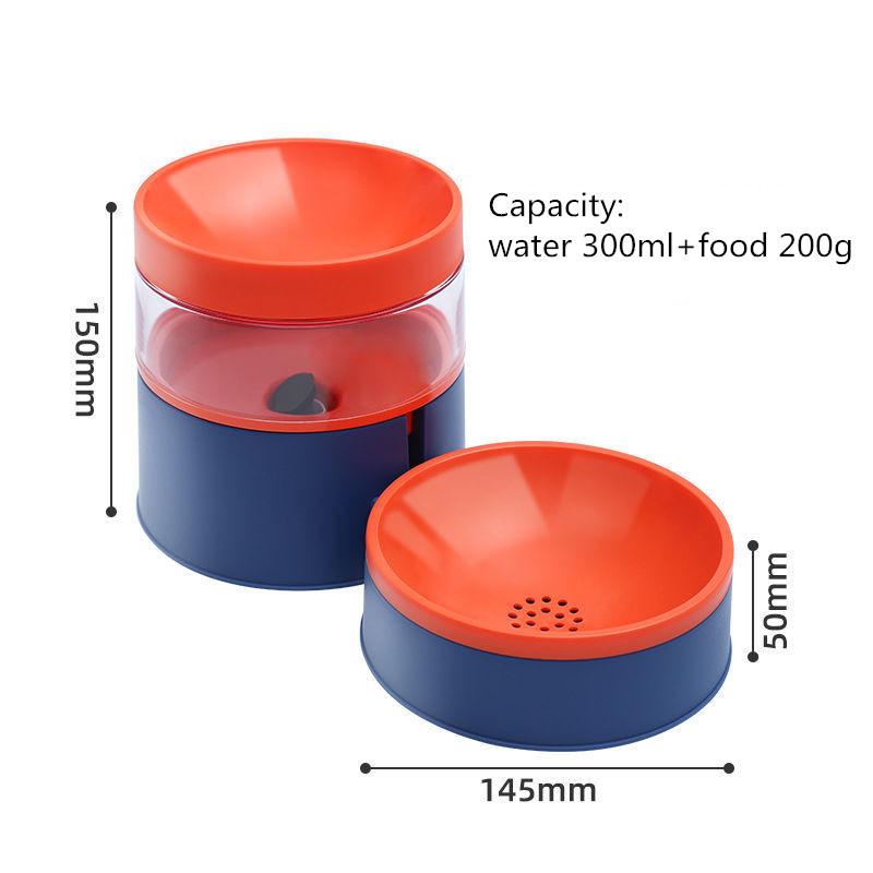 Cat Bowl Double Bowl Anti-overturning Dog Food Basin Cat Water Dispenser Automatic Water Storage Unplugged Non-slip Water Food Dispenser