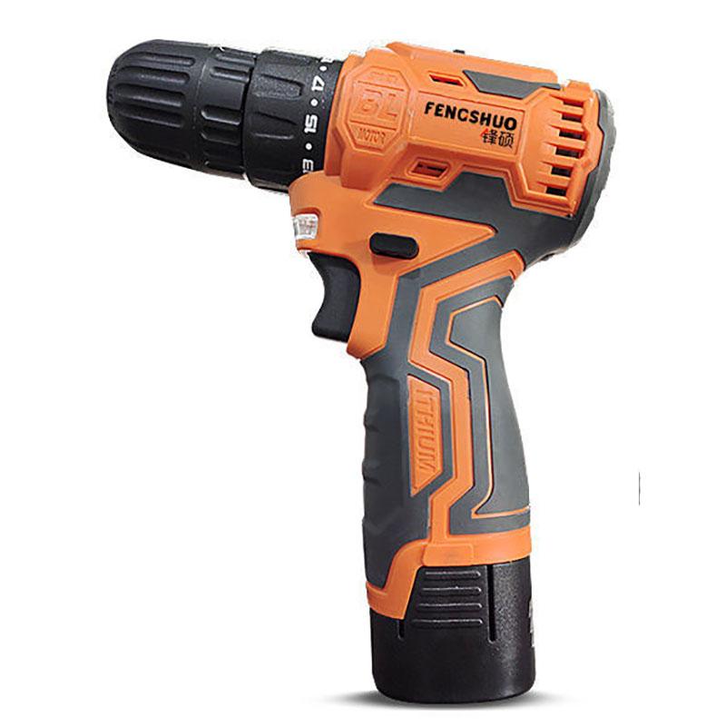 Luxury Cordless Drill Set Portable Electric Screwdriver Rechargeable Impact Drill with Two Batteries and Tool Box