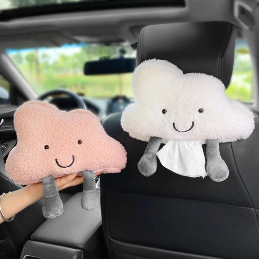 Car Tissue Box Cartoon Cute Creative Cloud Sunshade Armrest Box Seat Back In Car Tissue Box