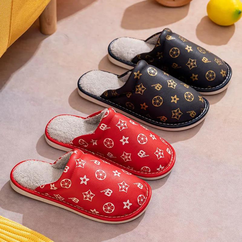 Indoor Non-slip and Dirt-resistant Cotton Slippers To Keep Warm Autumn and Winter Flat Shoes Fashion Casual