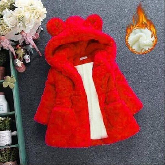 Baby Girls Jacket Kids Boys Fashion Coats Artificial Fur Warm Hooded Autumn Winter Girls Infant Clothing Children's Jacket