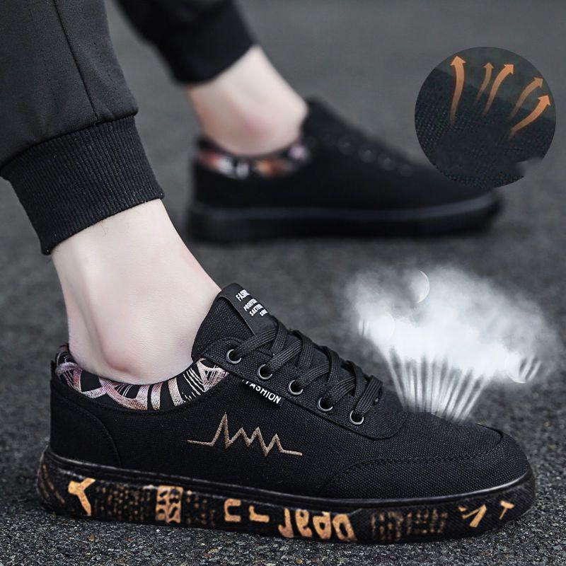Summer Breathable Men's Shoes Canvas Shoes Fashion Trend Korean Student Shoes Men's Board Shoes Casual Sports Men's Cloth Shoes