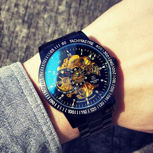 Men's Machinery Nightlight Business Hollow-out Watchband High-grade Waterproof Sports Watch