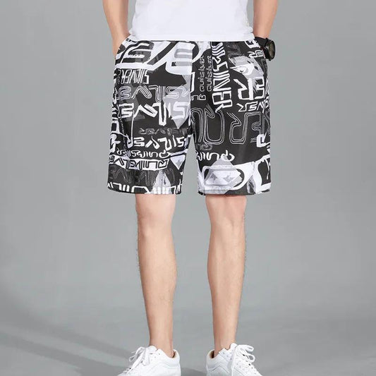 Men's Shorts Summer Beach Pants Men's Large Size Loose Quick-drying Sweat-absorbent Five Pants Outer Wear Fashion Casual Shorts
