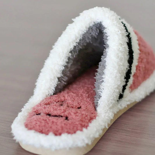 Men's and Women's Autumn and Winter Couple Cotton Slippers Sweet Warm Woolen Non-slip Slippers