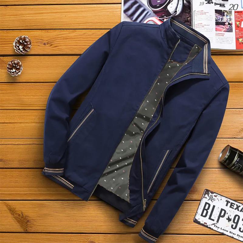 Pure Cotton Men's Thick Jacket Autumn and Winter Korean Casual Thin Jacket Tooling Father Jacket