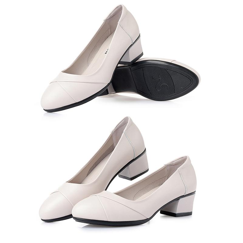 Black White Heels Women Pumps Square High Heels Shoes Lady Office Work Luxury Designer Women Formal Shoes