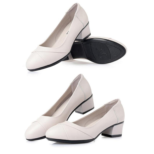 Black White Heels Women Pumps Square High Heels Shoes Lady Office Work Luxury Designer Women Formal Shoes