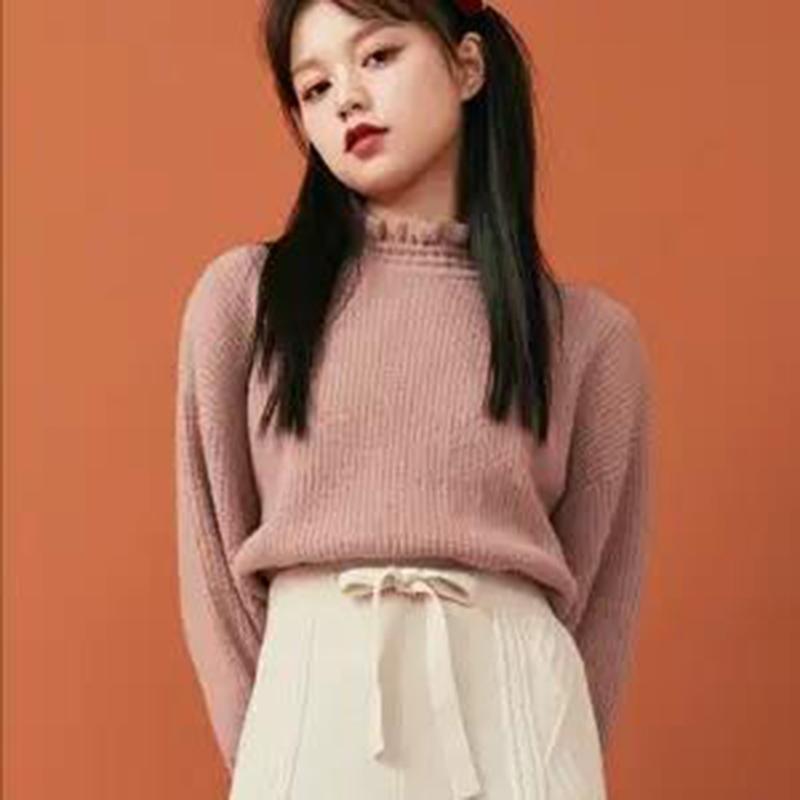 Sweater Women's Autumn Winter Outer Wear Knit Sweater Tops Pullover Gentle Style Long-sleeved Bottoming Shirt Women