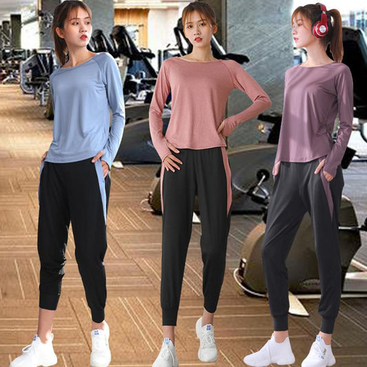 Women's Sports Suit Yoga Clothes Loose Large Size Gym Running Quick Dry Clothes Bodybuilding Fitness Suit Training Set