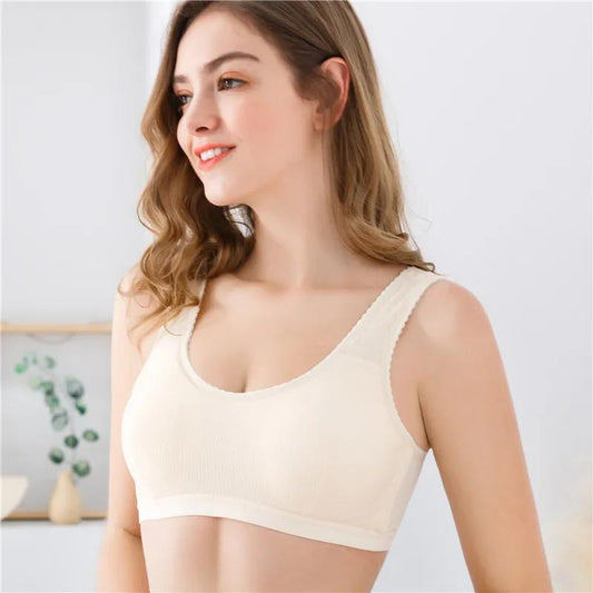 Large Size Underwear Gathered No Steel Ring Wrapped Chest Anti-sagging Middle Bra Sports Vest Type Mother Bra