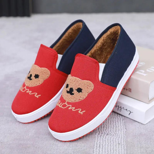 Autumn and Winter Plus Velvet Warm and Non-slip Women's Shoes Flat All-match Cotton Shoes