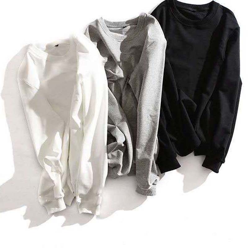 Pure Cotton Spring and Autumn Sweater Men's Loose Trend Men's Wild Plus Size Long-sleeved Cotton Bottoming Shirt