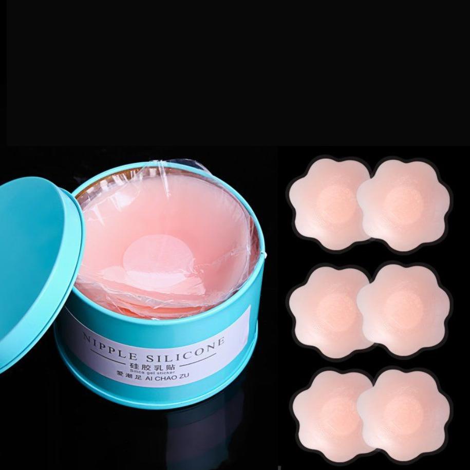 6 Pairs Self-adhesive Silicone Breast Nipple Covering Breast Covering Invisible Bra Natural Color One Size Nipple Sticker Underwear