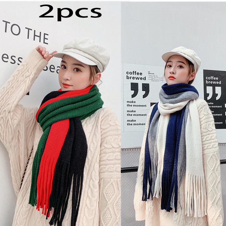 Christmas gift Woman 2pcs Wild Shawl scarf Long section scarf Birthday present Winter warm scarf