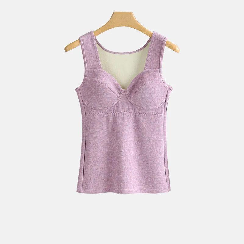 Thermal Vest Sexy Top Women Lingerie Padded Singlet Tank Top Black Y2k Tank Strap Camisoles Plus Size Winter Warm Sleep Bra