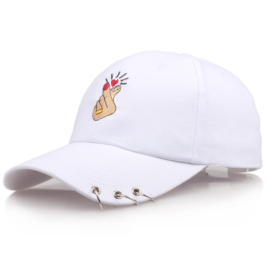 Baseball Caps Hat Embroidery Finger Peaked Cap Bend Long Adjustable Hat