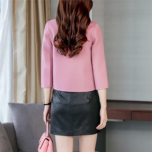 Fashion All-match Knit Jacket Autumn and Winter Korean Fashion All-match Imitation Mink Velvet Ladies Cardigan Jacket