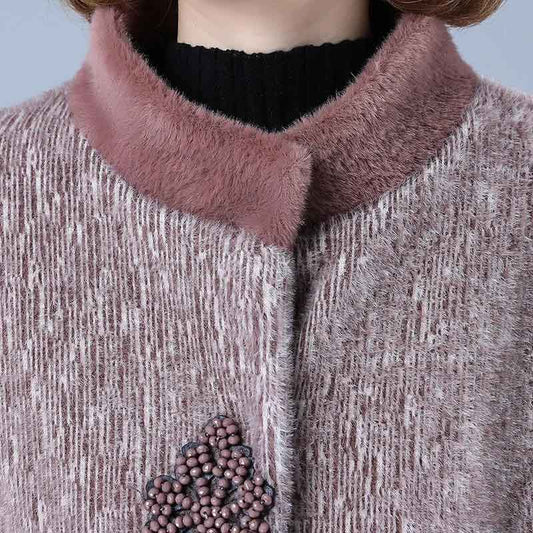 Plus Velvet Thick Mink Velvet Coat Female Middle-aged Mother Winter Coat Western Fashion