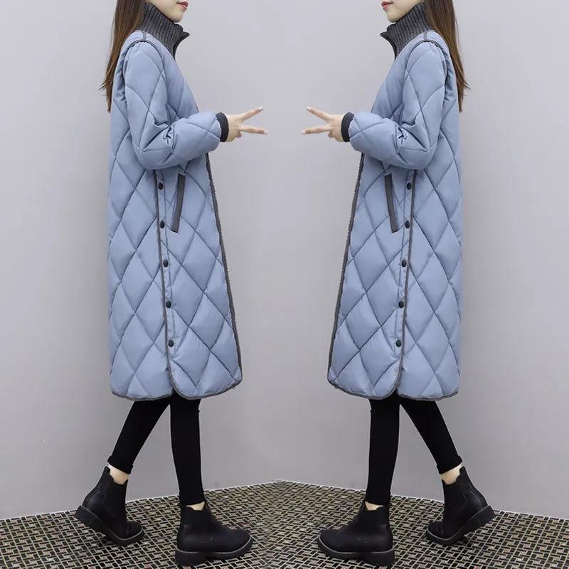 Cotton-padded Jacket Winter Coat In The Long Section of The Korean Version of The Large Size Loose Thick Down Padded Jacket Autumn and Winter
