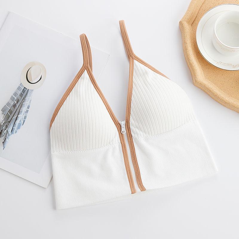 Underwear Women's Anti-sagging Sports Vest Style No Steel Ring Zipper Beautiful Back Underwear Bra Can Be Worn Outside The Sports Vest