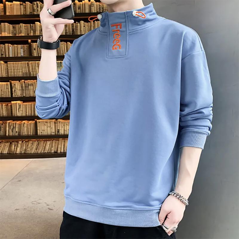 Youth Turtleneck Sweater Men's Autumn Long Sleeve Sweatshirts Trend Casual Loose Pullover Sweater Outerwear