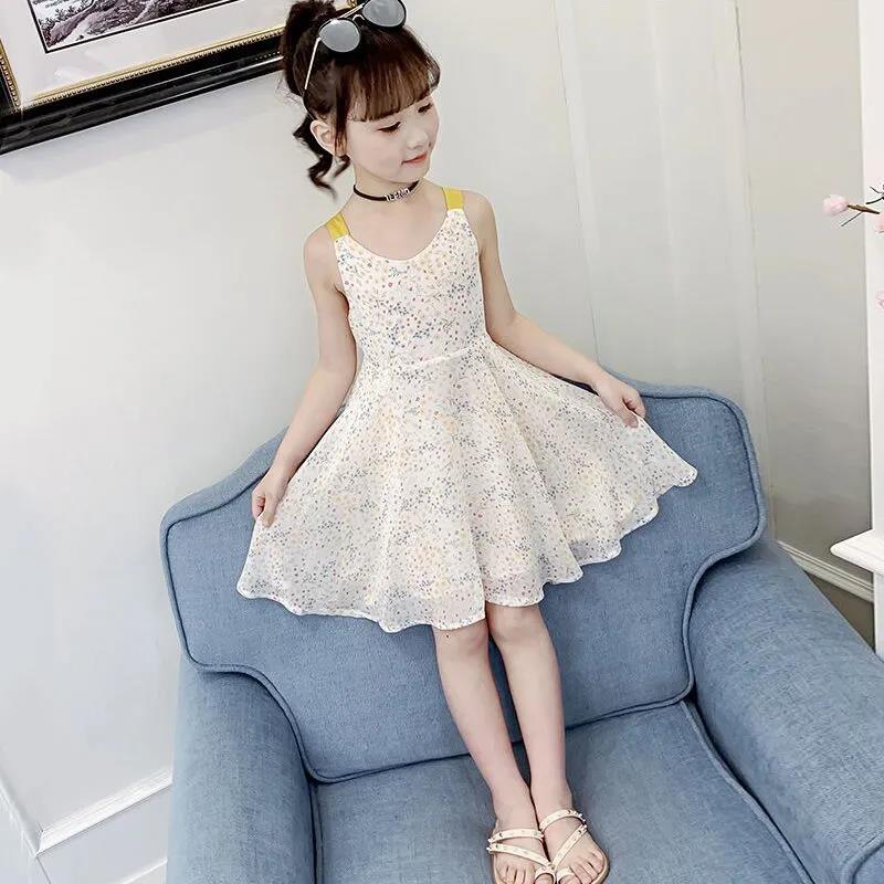 Children Dress Spring Summer Sling Kids Clothing Baby Girls Clothing Printing Sleeveless Dress Girl