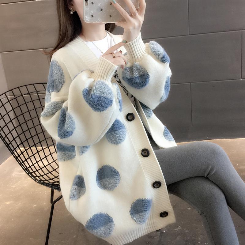 Trendy Wild Loose Knitted Cardigan Top Plus Size Women's Clothing Knitted Sweater Women's Jacket