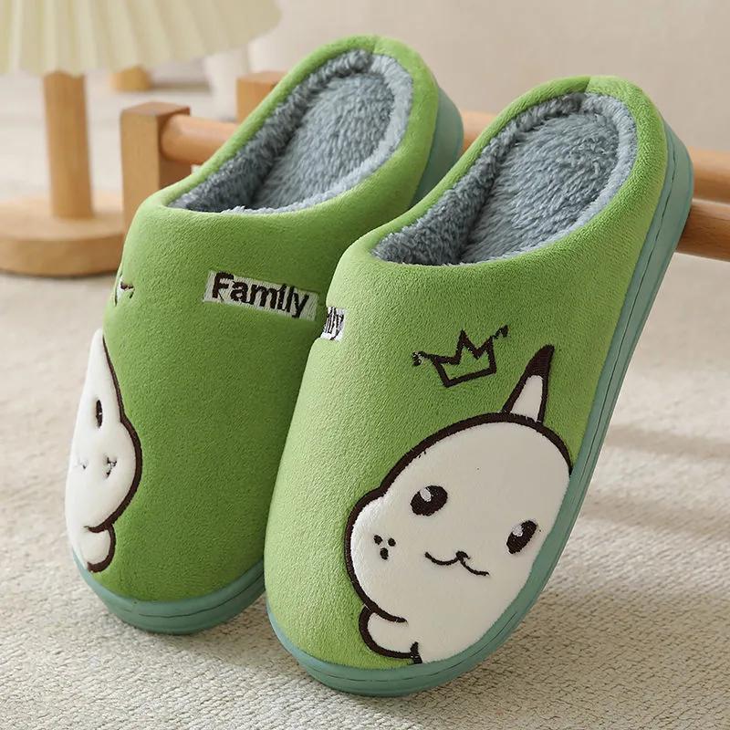 Slippers Women Winter Cotton Shoes Cute Pink Bear Thick Fleece Warm Men Plus Size Home Indoor Casual Slippers