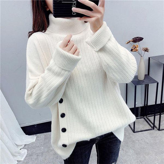 Sweater Turtleneck Plus Size Women's Fat Mm Loose and Thin Knitted Top