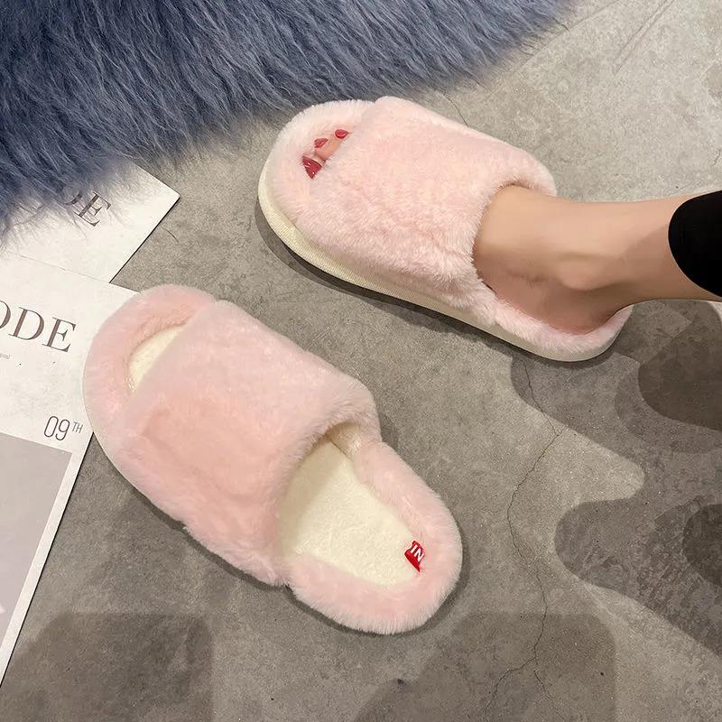 The Trend of Autumn and Winter Men's and Women's Cotton Slippers Warm and Durable Flat Shoes Fashion Casual