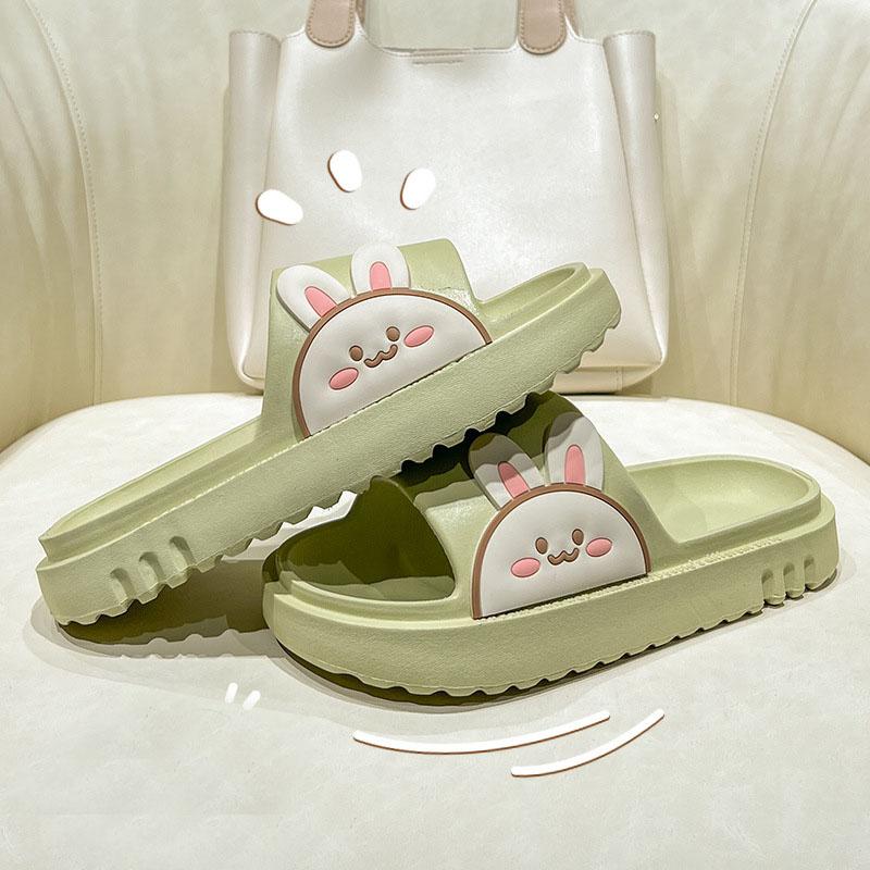 Cute Slippers Men Summer Cartoon Rabbit Home Couple Slippers Bathroom Non-slip Home Sandals Women Summer Outdoor Wear