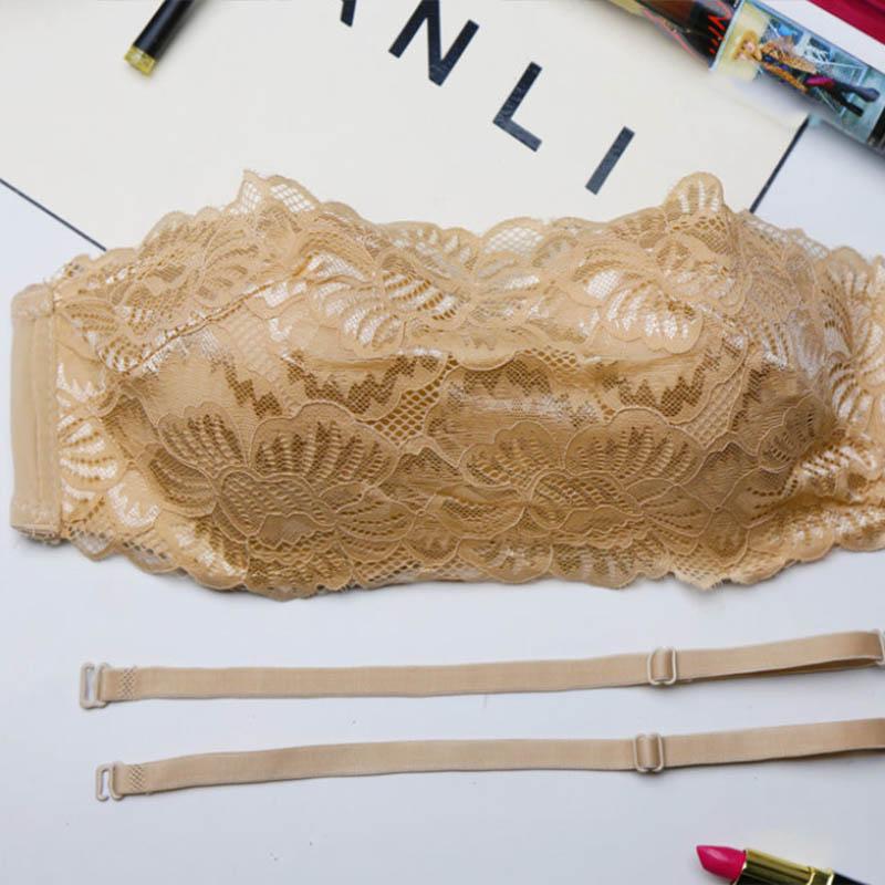 Strapless Silicone Non-slip Gather Half Cup Spring and Summer Thin Tube Bra Bra Large Size Thin Anti-glare Anti-sagging Breathable Sexy Bra