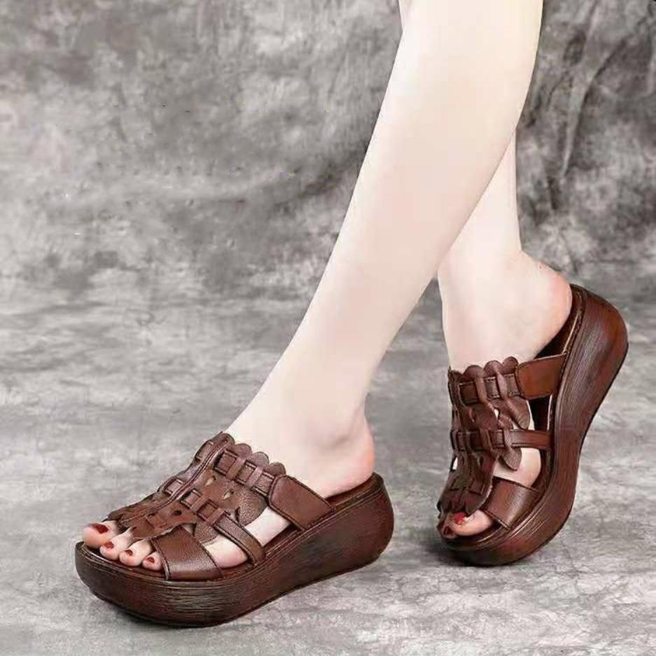 Summer Women's Sandals New Hollow Roman Sandals and Slippers Non-slip
