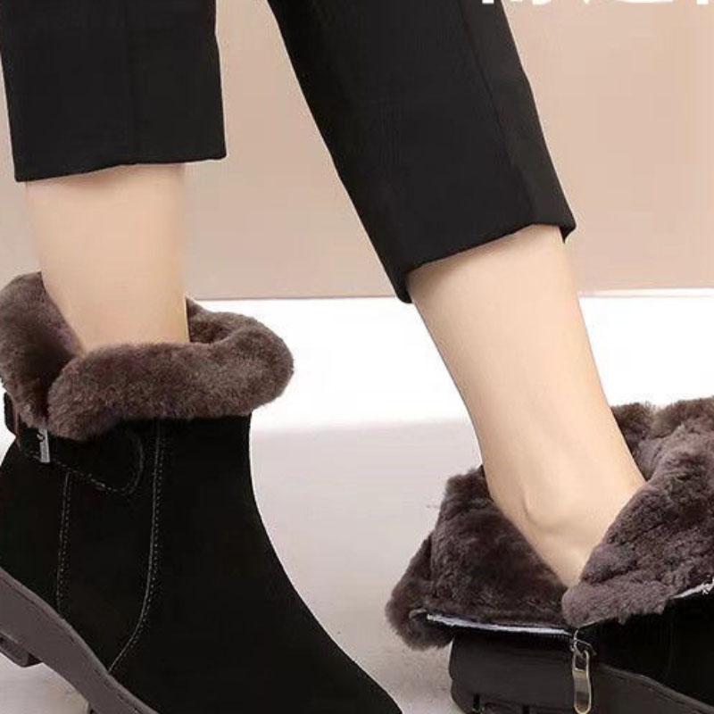 Winter Plus Velvet Warm Soft Non-slip Women's Shoes Short Tube Flat Cotton Boots