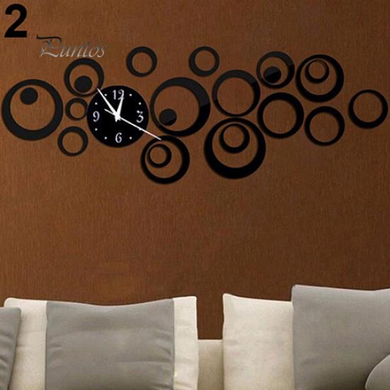 Home Decor Modern Round Mirror Wall Sticker Clock Removable Decal Art Home Decor