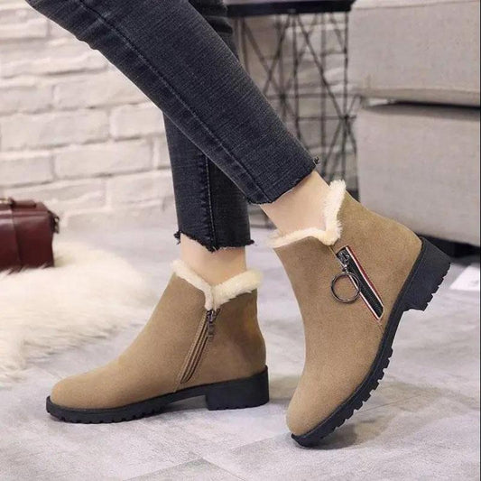 Women's Snow Boots Plus Velvet Padded Short Boots Cotton Shoes Thick Heel Non-slip Cotton Boots