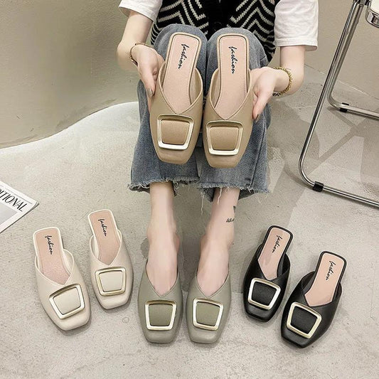 Summer Sandals Women's Outer Wear Soft Bottom Non-slip Solid Color Slippers